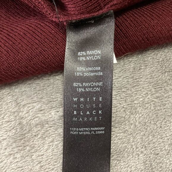 White House Black Market Dress Women’s L Maroon Red LS Casual Cocktail Night - Picture 7 of 11